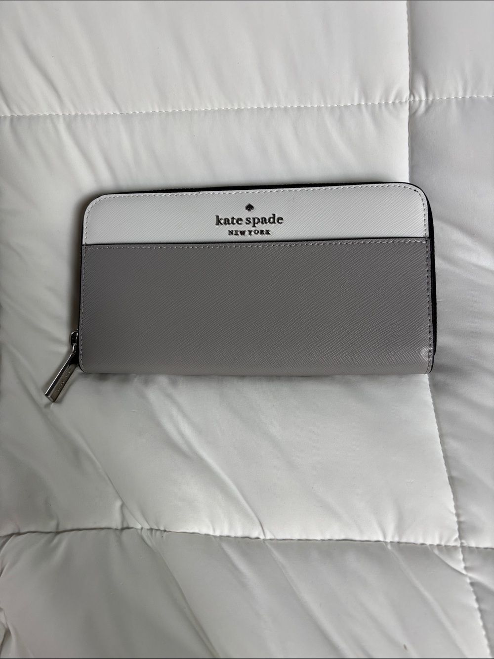 Kate Spade Staci Colorblock Large Continental Wallet in Nimbus Grey